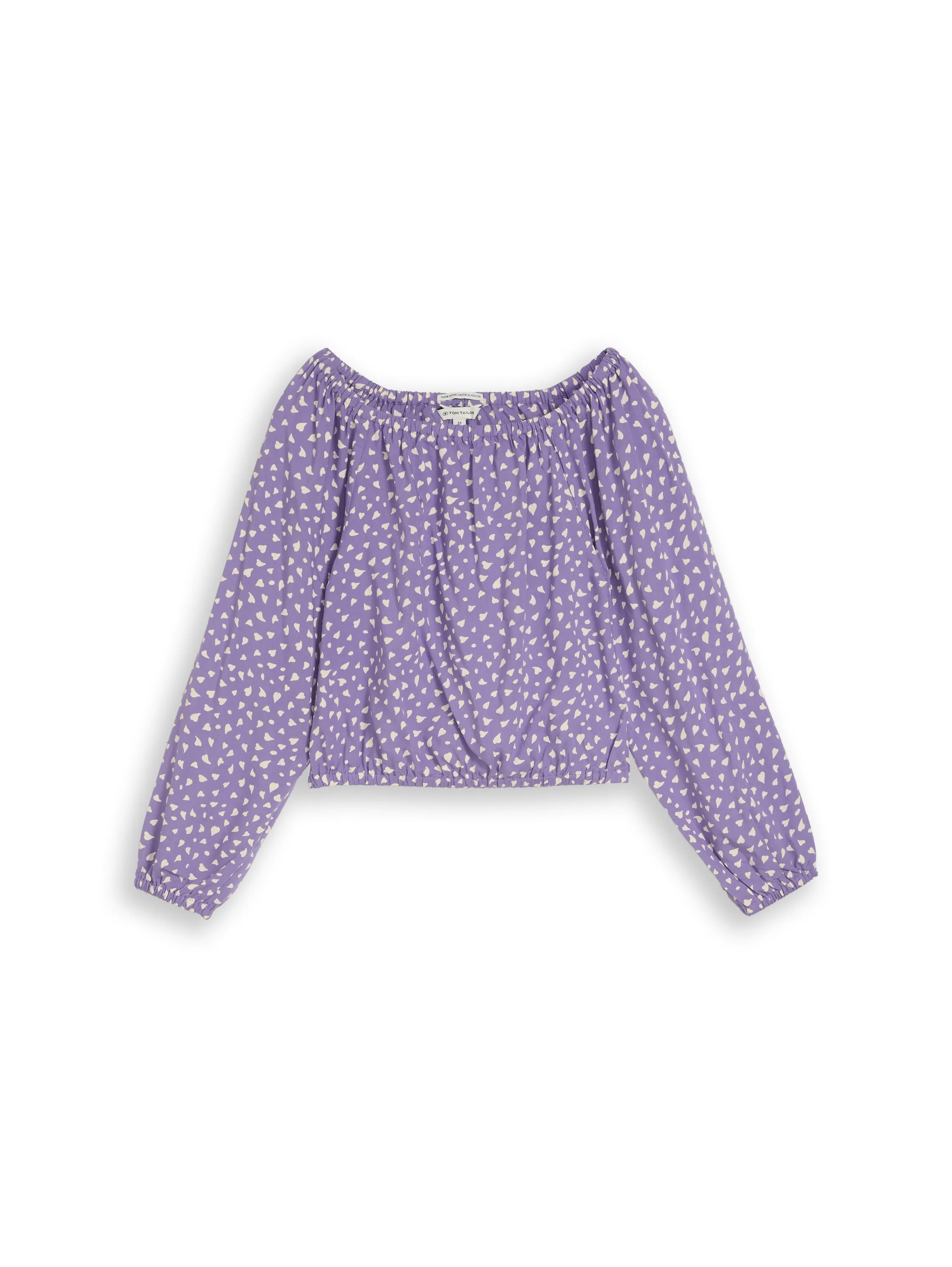 Cropped Bluse mit Carmen-Ausschnitt