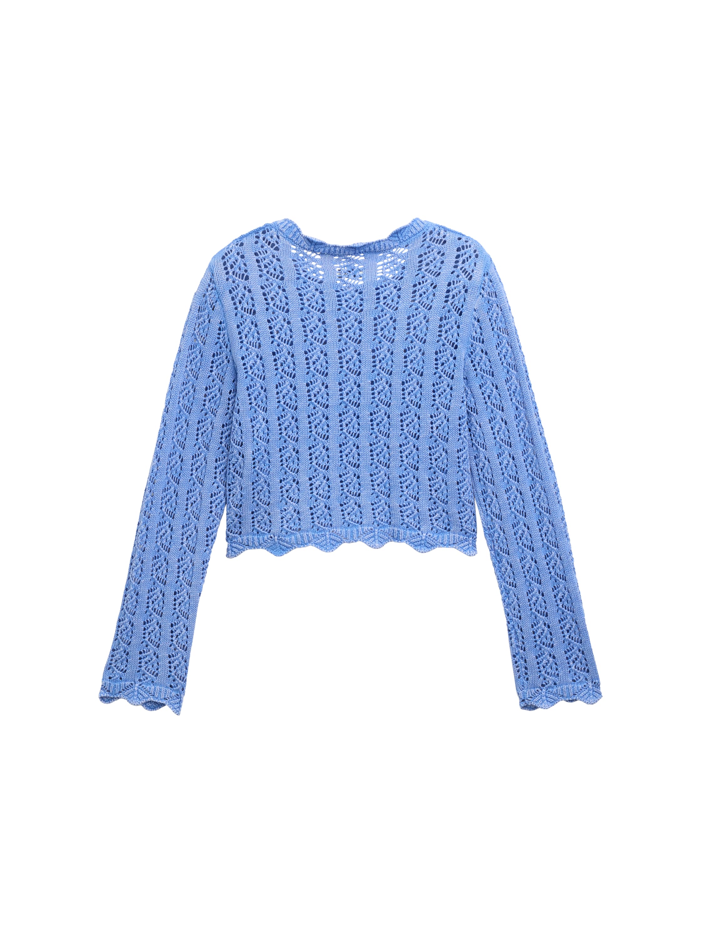 Cropped Ajour Strickpullover
