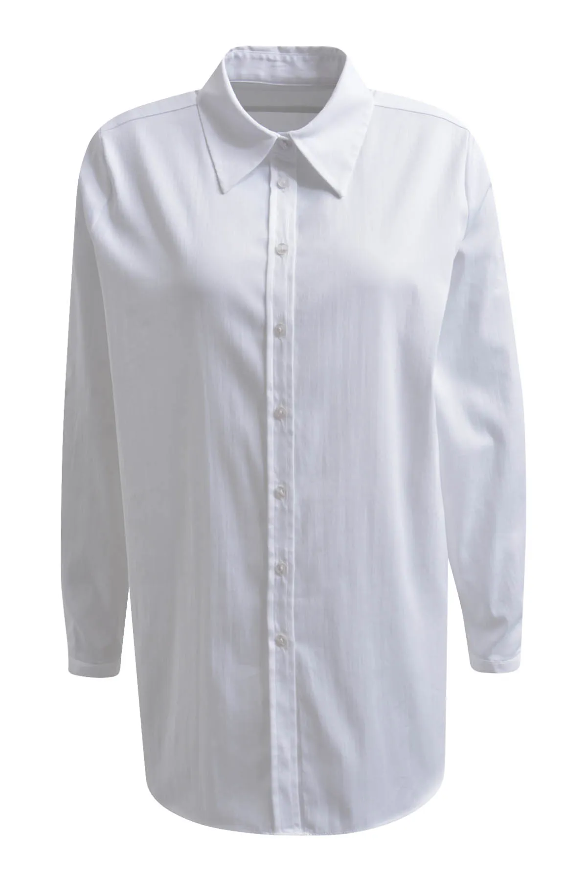 Blouse with collar,placket & 1/1 sleeves