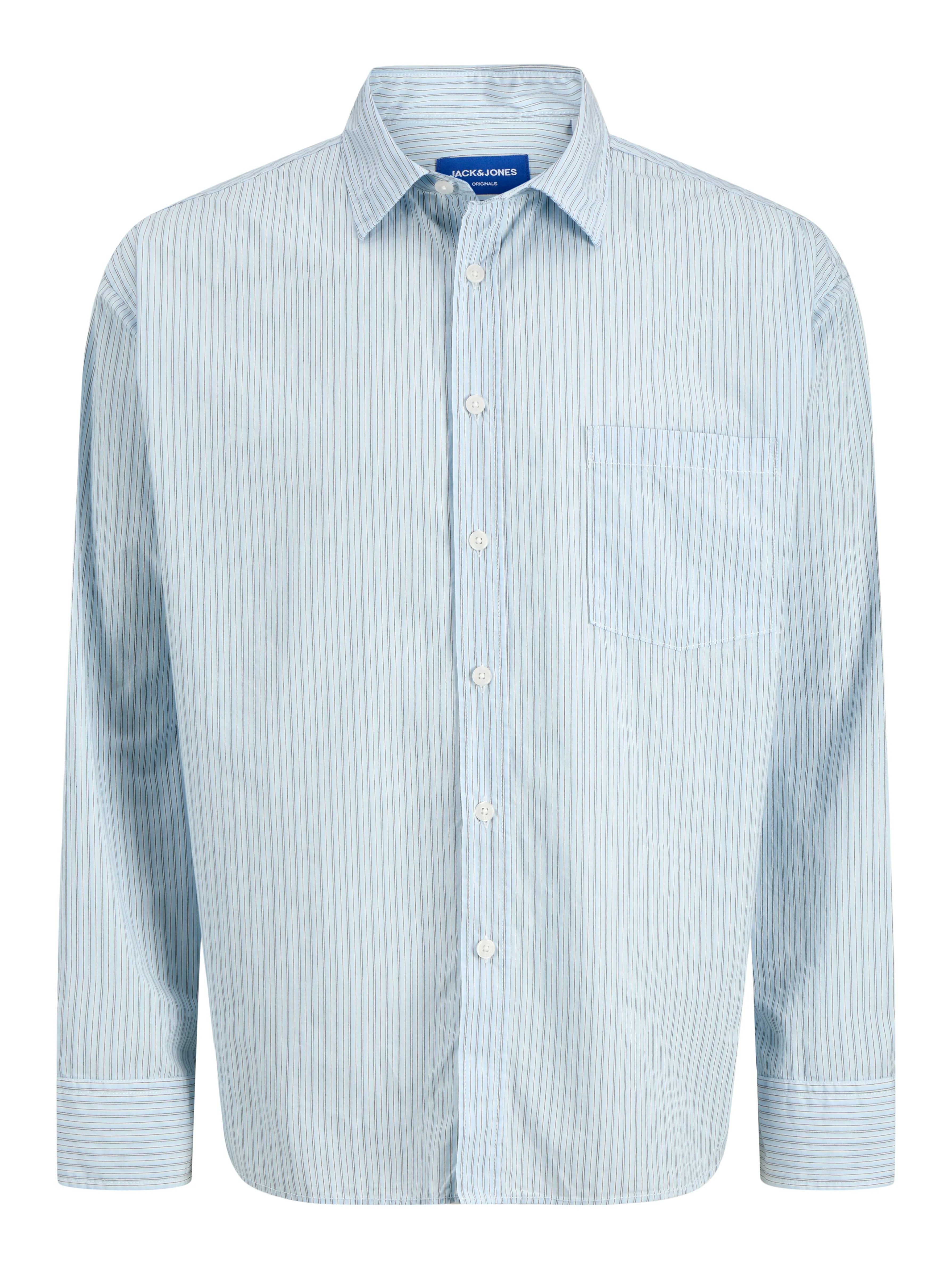 JORMEADOWS POPLIN STRIPE SHIRT LS JNR
