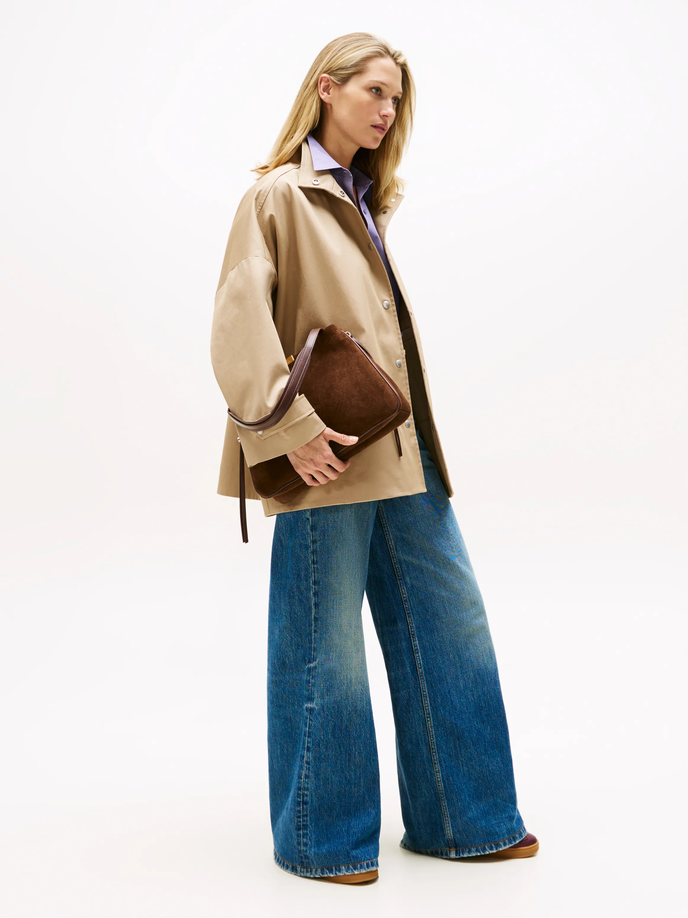 CASUAL LEATHER SHOULDER BAG SUED