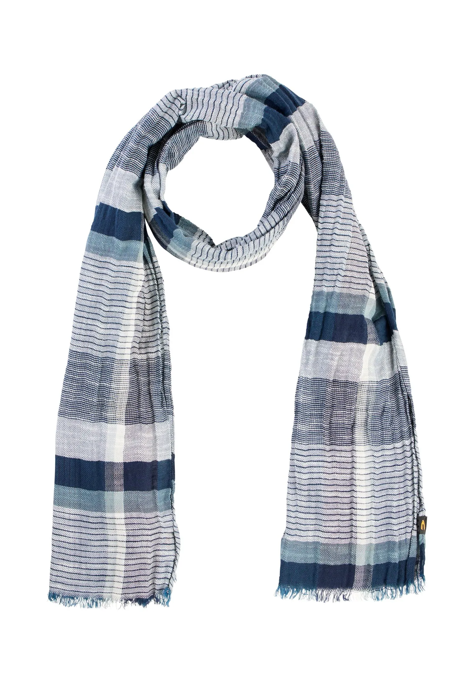 Multicolour Webschal aus Baumwoll-Twill