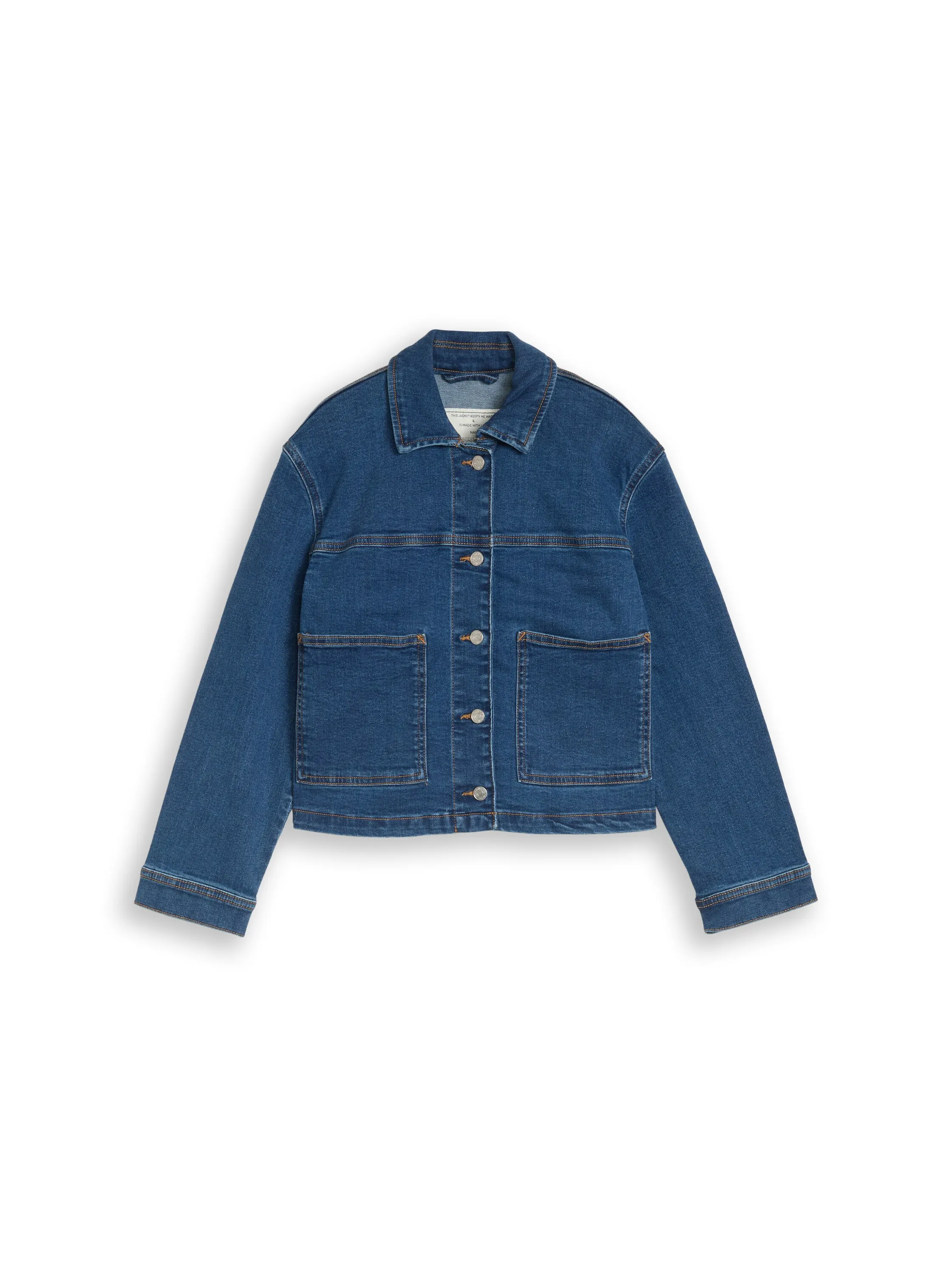 Cropped Jeansjacke mit Stretch